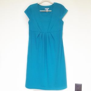 Liz Lange Maternity Ponte Knit Pleated Dress Teal